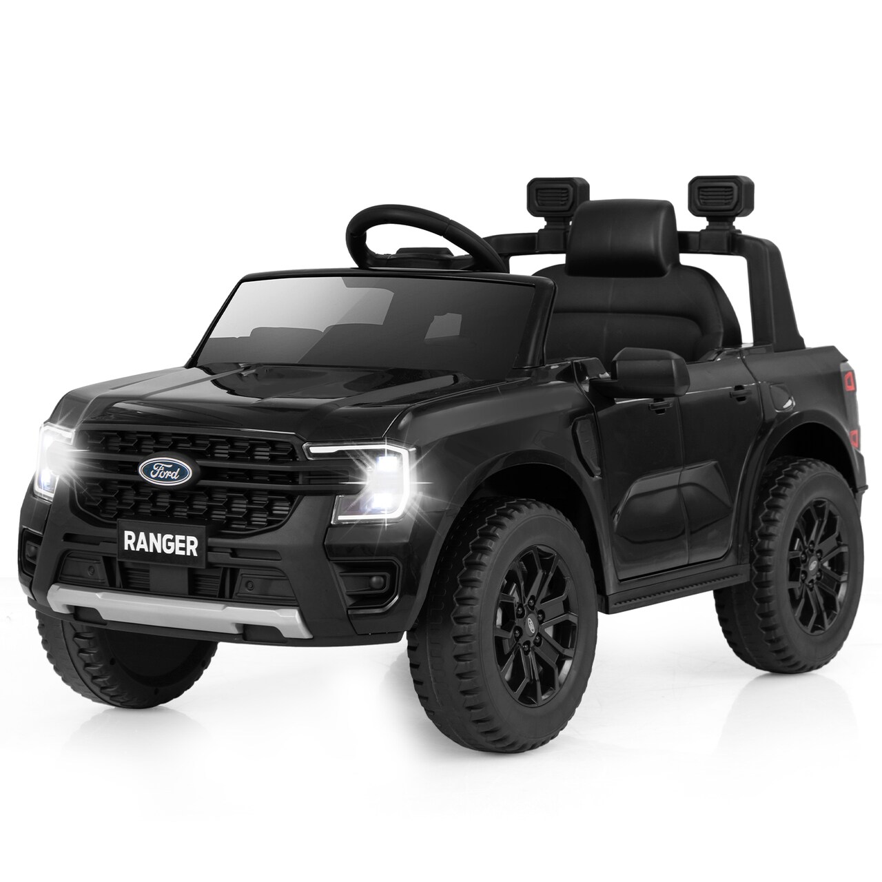 Black Plastic 12V Kids Electric Ride-On Car Remote Control USB